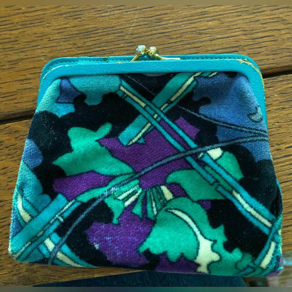 Vintage Emilio Pucci Bifold Wallet.  Blue leather inside, Velvet GUC  Price⬇️